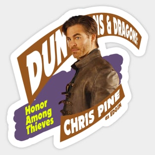 Dungeons & Dragons: Honor Among Thieves Chris Pine as Edgin fan works graphic design by ironpaette Sticker